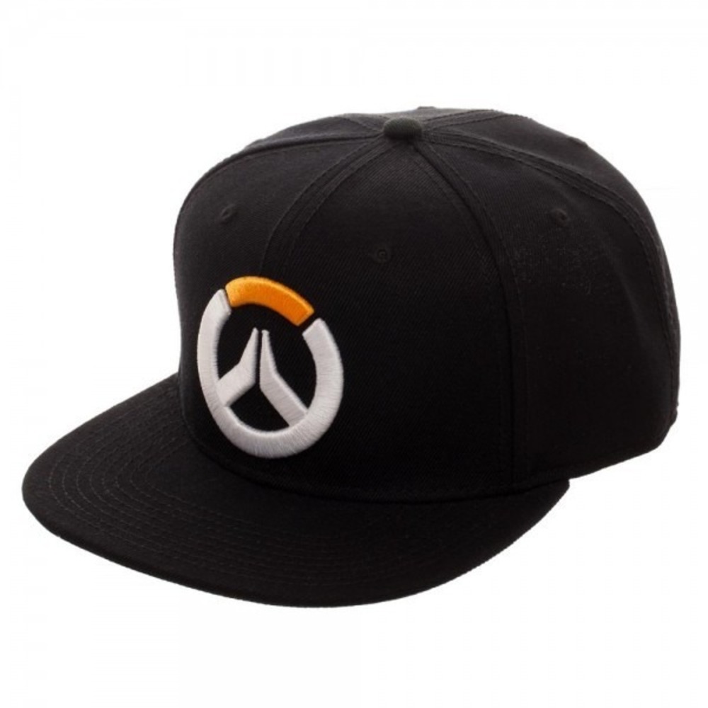 Overwatch Logo Hat Snapback Flatbill NEW Blizzard Game Gaming Bioworld Black